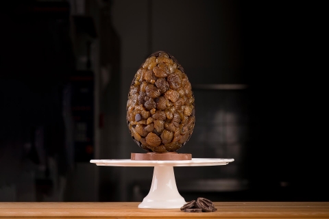Chocolate egg with marrons glacés